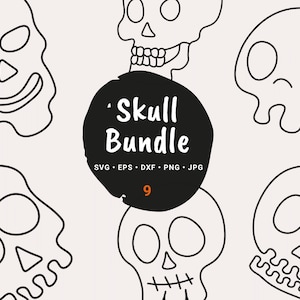 Skull Svg Bundle, Halloween Skull Svg, Skull Svg, Skeleton Svg, Happy Halloween Svg, Spooky Season Svg, Skull Line Art, Skull Silhouette,