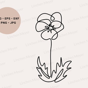 Birth Month Flower Svg, Violet Flower Svg, February Birth Month Flower Svg, Wildflower Svg, Violet Flower Line Art, February Flower Svg, Png