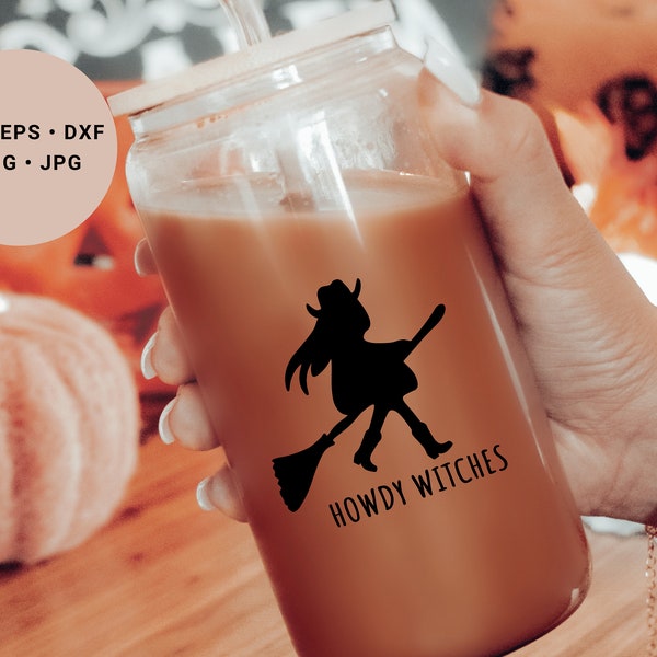 Howdy Witches Svg, Witch Svg, Cowboy Boots Svg, Western Halloween Svg, Cowgirl Witch Svg, Cute Witch Svg, Broom Svg, Trick Or Treat Svg, png