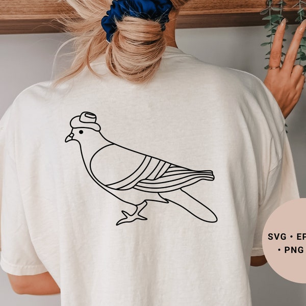 Cowboy Bird Svg, Cowboy Pigeon Svg, Western Bird Svg, Pigeon with Cowboy Hat Svg, Cowboy Hat Svg, Country Bird Svg, Western Bird Shirt, Png