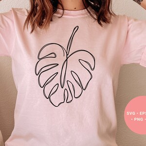 Monstera Svg, Monstera Leaf Svg, Botanical Svg, Minimalist Monstera, Line Art, Plant Lover Svg, Monstera Deliciosa, Plant Mom Svg, Cricut