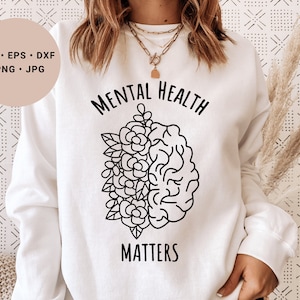 Flowery Brain Anatomy Svg, Mental Health Matters Svg, Floral Brain Svg, Mind Health Svg, Mental Illness Svg, Awareness Svg, Human Brain Svg