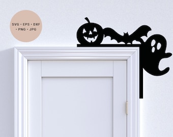 Halloween Door Corner Svg,Halloween Door Trim Svg, Pumpkin Svg, Door Corner Svg, Halloween Laser File, Halloween Decor, Door Sign