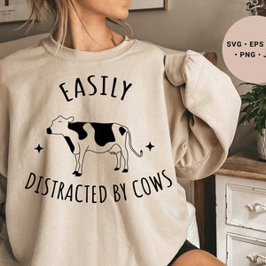 Easily Distracted By Cows, Cow svg, Cute Cow svg, Cow Head svg, Cow Print svg, Cowboys svg, Cowgirl svg, Cow Pattern svg, Holstein Cow svg