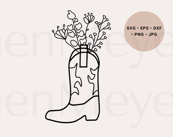 Wildflower Western Cowboy Boots Sg, Texas Svg, Southern Svg, Country Girl Svg, Floral Cowboy Boots Svg, Wildflower Svg, Texas Girl Svg, png