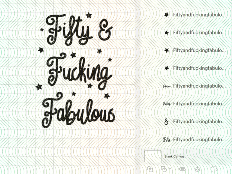 May include: Black text on a white background reads "Fifty & Fucking Fabulous" with star accents. The design is suitable for a birthday celebration, with a playful and bold font style.