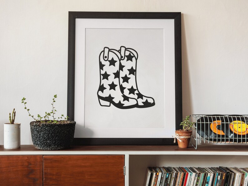 Cowgirl Boots Svg, Cowboy Boots Svg, Stars Svg, Cowgirl Bachelorette Svg, Western Svg-fil, Countrymusik Svg, Lets Go Girls Svg, Rodeo Svg bild 6