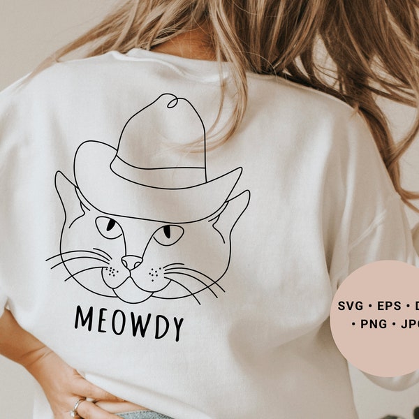 Meowdy Svg, Cowboy Hat Svg, Cat Svg, Cowboy Cat Svg, Texas Svg, Western Svg, Funny Cat Svg, Cowgirl Cat Mom Svg, Cat Lover Svg, Country Cat