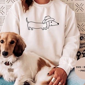 Teckel Svg, Cowboyhoed Svg, Country Dog Svg, Western Svg, Grappige Teckel Svg, Wiener Hond Svg, Doxie Svg, Teckel Poot Svg, Cowboys Svg