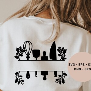Kitchen Split Frame Svg, Kitchen Monogram Svg, Floral Kitchen Svg, Cooking Monogram Svg, Floral Frame Svg, Split Monogram Svg, Cooking Svg