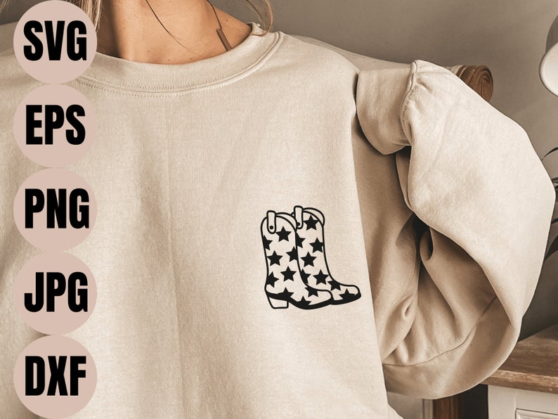 Cowgirl Boots Svg, Cowboy Boots Svg, Stars Svg, Cowgirl Bachelorette Svg, Western Svg-fil, Countrymusik Svg, Lets Go Girls Svg, Rodeo Svg bild 5