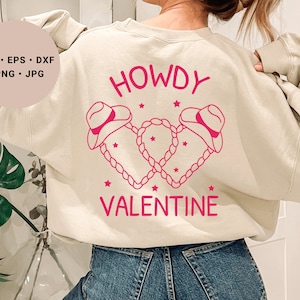 Howdy Valentine Svg, Cowboy Valentine Svg, Valentines Day Svg, Rope Svg, Rodeo Svg, Cowboy Hat Svg, Cowgirl Valentine Shirt, Rope Heart Svg
