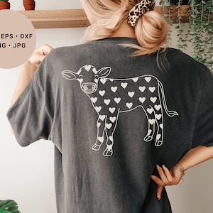 Valentine Cow, Valentine Heifer Svg, Western Valentine Svg, Cowboys Valentine Svg, Cowgirl Valentine Svg, Farm Animal Svg, Cow Heart Svg,