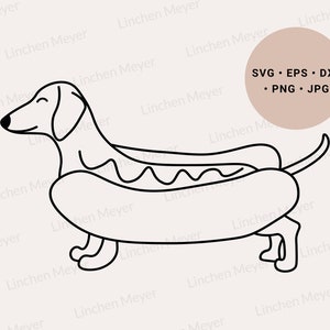 Teckel svg, svg Hot Dog, teckel drôle svg, Wiener Dog svg, teckel amoureux svg, 4 juillet teckel svg, teckel Art, chiot svg
