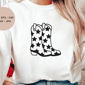 Cowgirl Boots Svg, Cowboy Boots Svg, Stars Svg, Cowgirl Bachelorette Svg, Western Svg-fil, Countrymusik Svg, Lets Go Girls Svg, Rodeo Svg bild 9