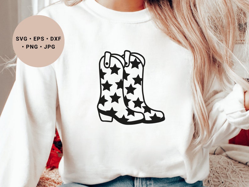 Cowgirl Boots Svg, Cowboy Boots Svg, Stars Svg, Cowgirl Bachelorette Svg, Western Svg-fil, Countrymusik Svg, Lets Go Girls Svg, Rodeo Svg bild 9