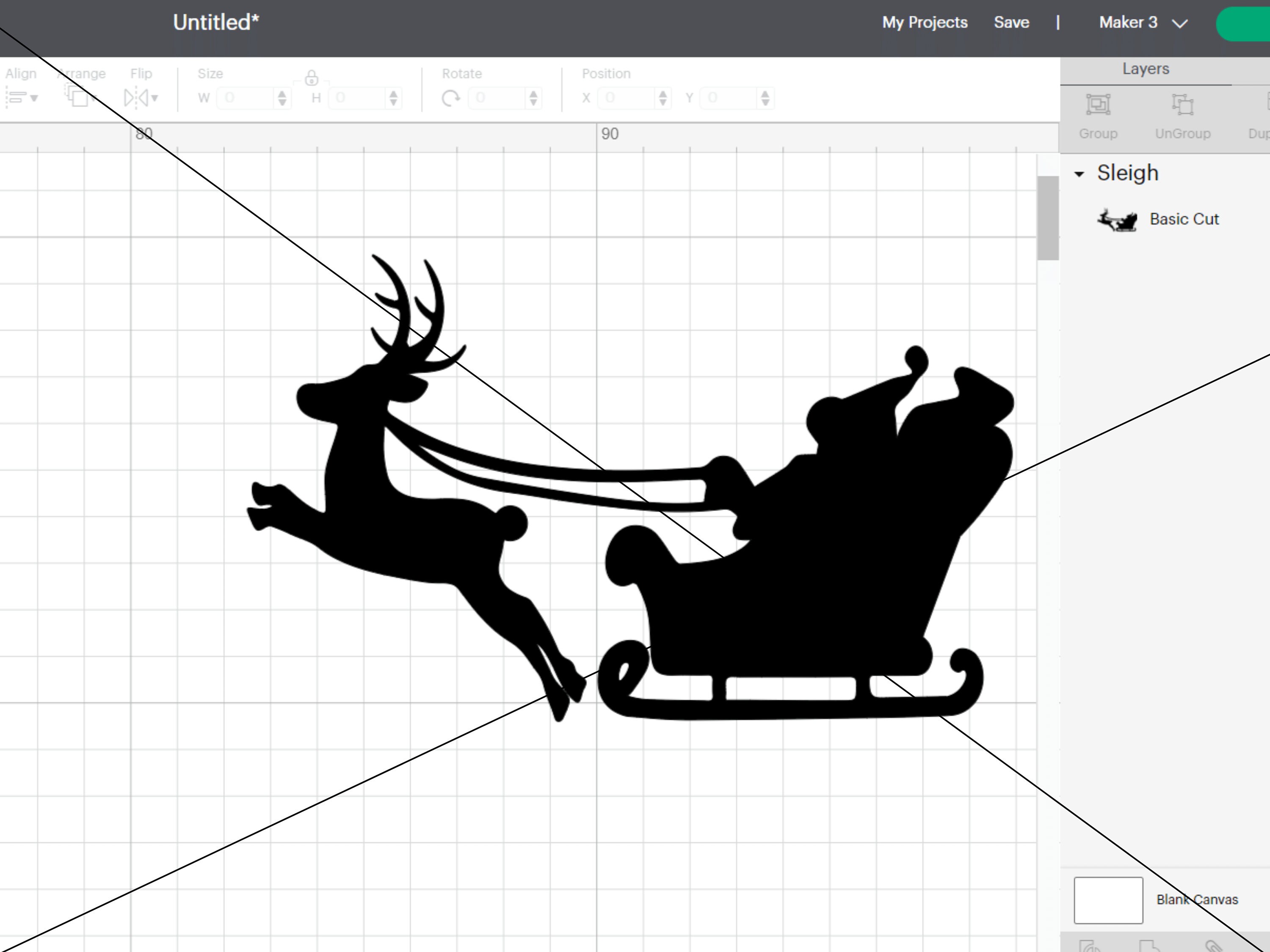 Christmas Night Svg Santa Sleigh Svg Reindeer Silhouette | Etsy