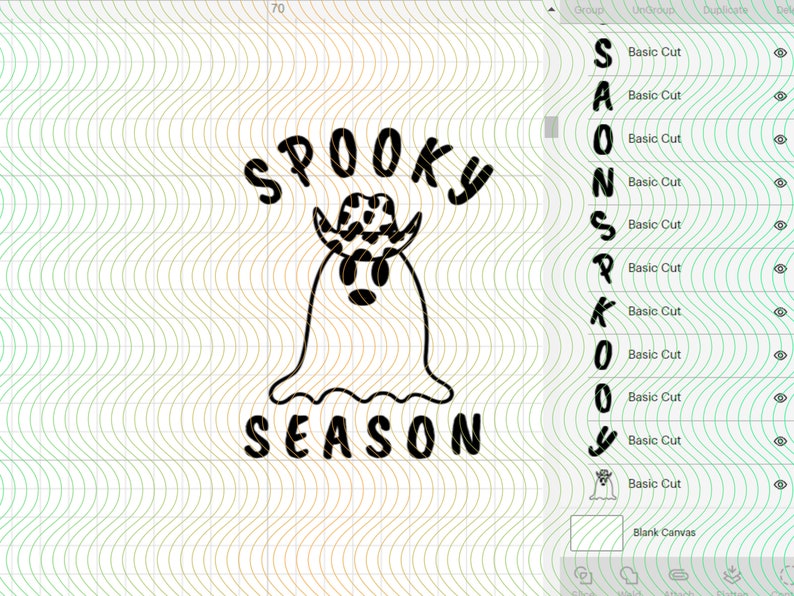 May include: Black and white graphic design of a ghost wearing a cowboy hat with the text "Spooky Season" above it.