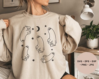 Ghost Svg, Spooky Season Svg, Ghost Crew Svg, Halloween Ghost Svg, Halloween Costume Svg, Spooky Vibes Svg, Ghost Png, Ghost Clipart, Cricut