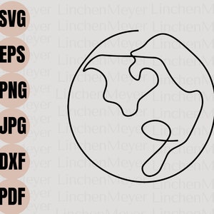 Planet Earth Svg, Planets Svg, Earth Clipart, Klaslokaal Decor, World Globe Svg, Earth Cricut, Planet Earth voor Cricut, Lineart Svg
