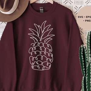 Pineapple Svg, Pineapple Png, Aloha Svg, Pineapple Line Art Svg, Pineapple Gift, Tropical Bachelorette Party Svg, Pineapple Decor for Kitchen