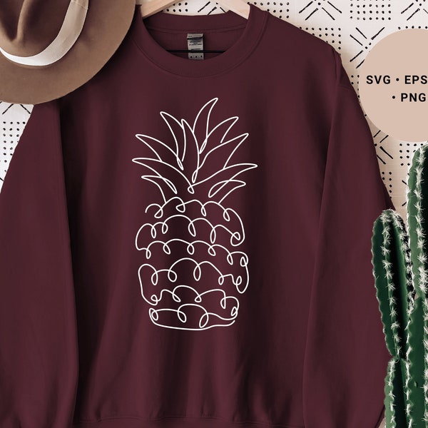 Pineapple Svg, Pineapple Png, Aloha Svg, Pineapple Line Art Svg, Pineapple Gift, Tropical Bachelorette Party Svg,Pineapple Decor for Kitchen