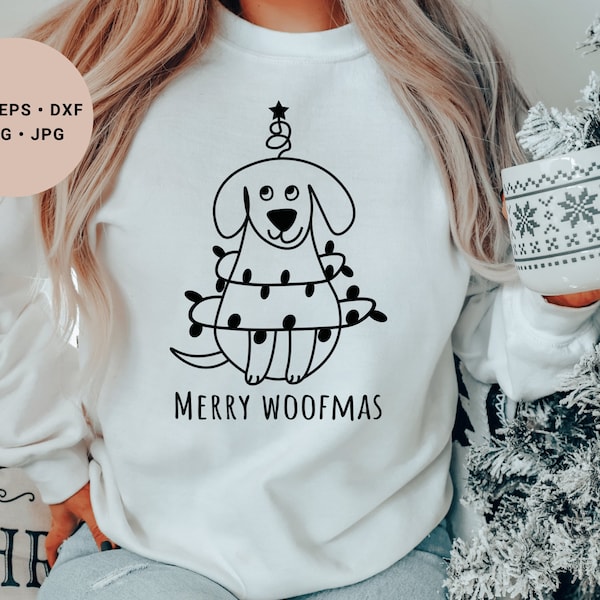 Merry Woofmas Svg, Dog Christmas Svg, Christmas Dog Svg, Dog Mom Svg, Dog Mama Svg, Dog Lover Svg, Pet Christmas Svg, Dog Lover Gift, Cricut