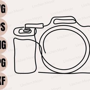 Appareil photo Svg, photographe Svg, photographie Svg, appareil photo Line Art Svg, cadeau de photographe, appareil photo Png, Photo Svg, photographe chemise Svg,