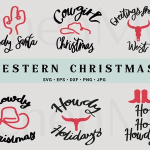 Christmas Svg, Western Christmas Svg, Southern Xmas Svg, Howdy Christmas Svg, Country Xmas Svg, Christmas Svg Bundle, Cactus Svg, Cowboy Hat