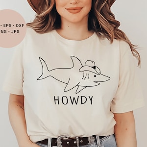 Cowboy Shark Svg, Shark Svg, Howdy Svg, Howdy Shark Svg, Cowboy Hat Svg, Rodeo Shark Svg, Sea Animal Svg, Funny Shark Svg, Shark Png