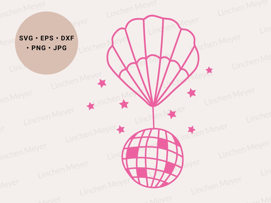 Disco Shell Shell Svg, Disco Ball Svg, Groovy Beach Party Svg, Beach Bachelorette ...