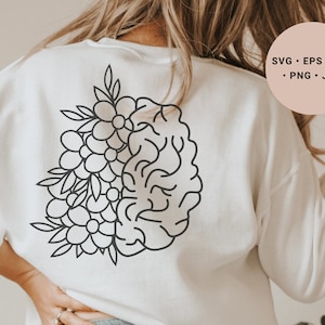 Floral Brain Svg, Mental Health Matters Svg, Brain Anatomy Svg, Self Love Svg, Mental Health Awareness Svg, Healthy Mind Svg, Nurse Svg, Png