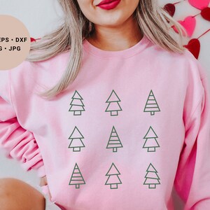 Arbre de Noël Svg Bundle, Arbre de Noël Png, Pin, Chemise d’arbre de Noël Svg, Clipart d’arbre de Noël, Pin Dessiné à la main Svg, Cricut