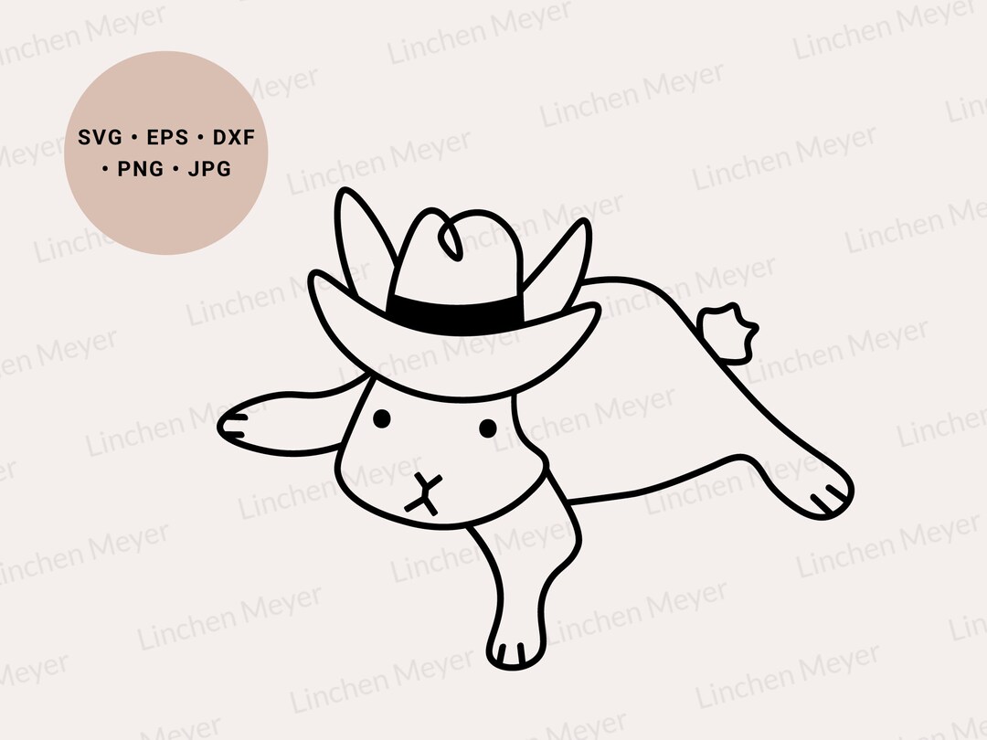 Cowboy Bunny Svg, Western Svg, Rabbit Svg, Cowboy Hat Svg, Happy Easter ...