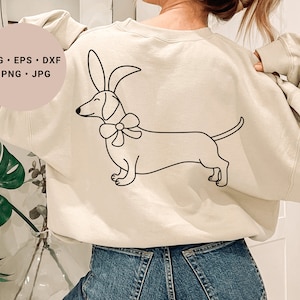 Dachshund Svg, Easter Svg, Easter Dachshund, Bunny Dachshund Svg, Bunny Ears Svg, Easter Dog Svg, Dachshund Png, Easter Dachshund Shirt Svg