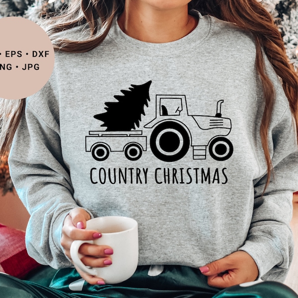 Country Christmas Svg, Tractor Svg, Christmas Truck Svg, Farmhouse Christmas Svg, Rustic Christmas Svg, Western Christmas Svg, Old Tractor