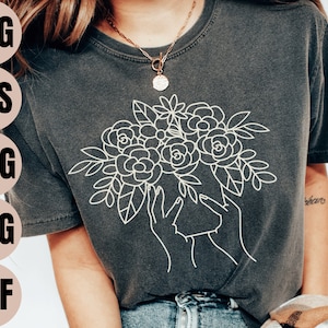 Wildflower Svg, Grow Through What You Go Through Svg, Inspirational Svg, Boho Svg, Motivational Svg, Mental Health Svg, Mothers Day Svg, Png