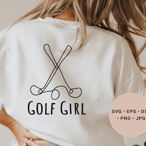 Golf Svg,Golf Svg,Joueur de golf Svg,Golf Girl Svg, Golf Art Svg, Golf Club Svg,Line Art Svg,Sports Svg,Sport Girl Shirt Svg, Balle de golf Svg