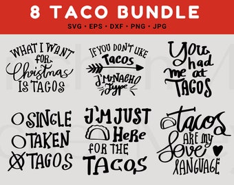 Funny Taco Svg Bundle, Peace Love Tacos Svg, Taco Twosdays Svg, Mexican Food Svg, Birthday Taco Svg, Valentine Taco Svg,Fiesta Svg,Texas Svg
