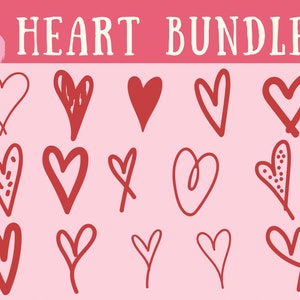 Doodle Heart Svg Bundle, Hand Drawn Heart Svg, Hand Drawn Heart Svg Bundle, Valentine Day Svg, Open Heart Svg, Sketch Heart Svg, XOXO Svg