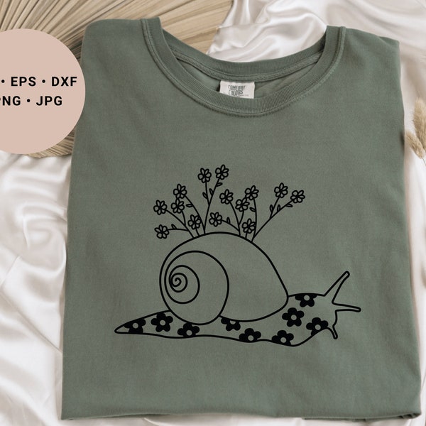 Snail Svg, Snail Clipart, Flower Snail Svg, Cute Snail Svg, Daisy Snail Svg, Slug Svg, Snail Design, Snail Shirt Svg, Snail Mug Svg, Cricut