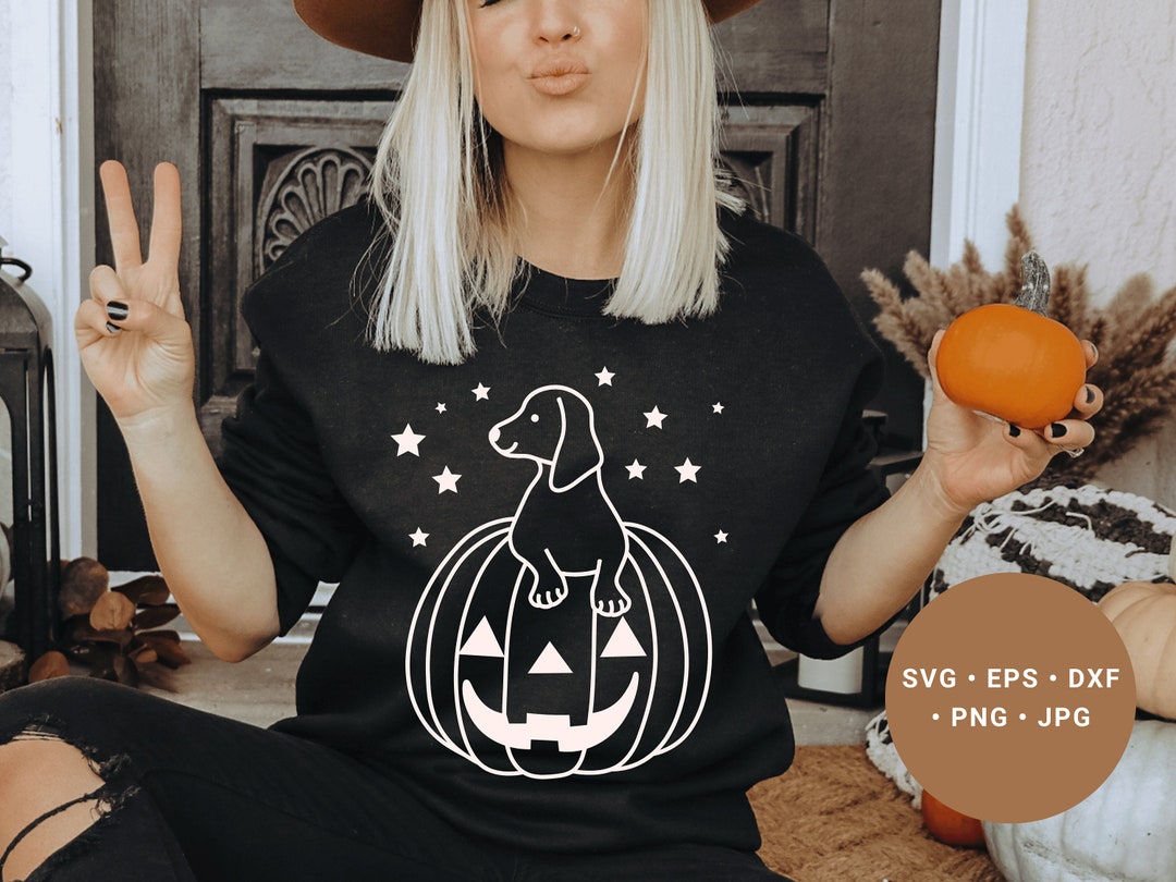 Halloween Dog Svg, Dachshund Svg, Spooky Dog Svg, Pumpkin Svg ...