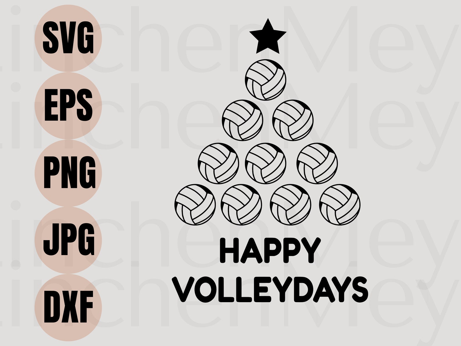 Volleyball Svg Volleyball Christmas Svg Volleyball Christmas Etsy