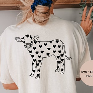 Valentine Cow, Valentine Heifer Svg, Western Valentine Svg, Cowboys Valentine Svg, Cowgirl Valentine Svg, Farm Animal Svg, Cow Heart Svg, image 2