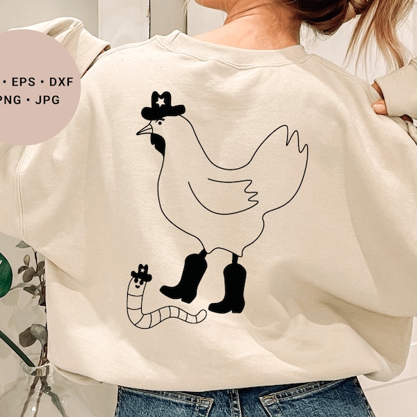 Cowboy Chicken Svg, Rooster Svg, Crazy Chicken Lady, Crazy Chicken Lady Shirt, Farmer Girl Svg, Farm Animal Svg, Cute Chicken Svg, Cricut