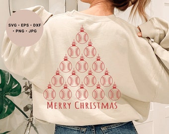 Baseball Christmas Svg, Baseball Ornament, Baseball Christmas Shirt Svg, Baseball Gift, Baseball Player Svg, Baseball Mom Svg, Cricut Svg