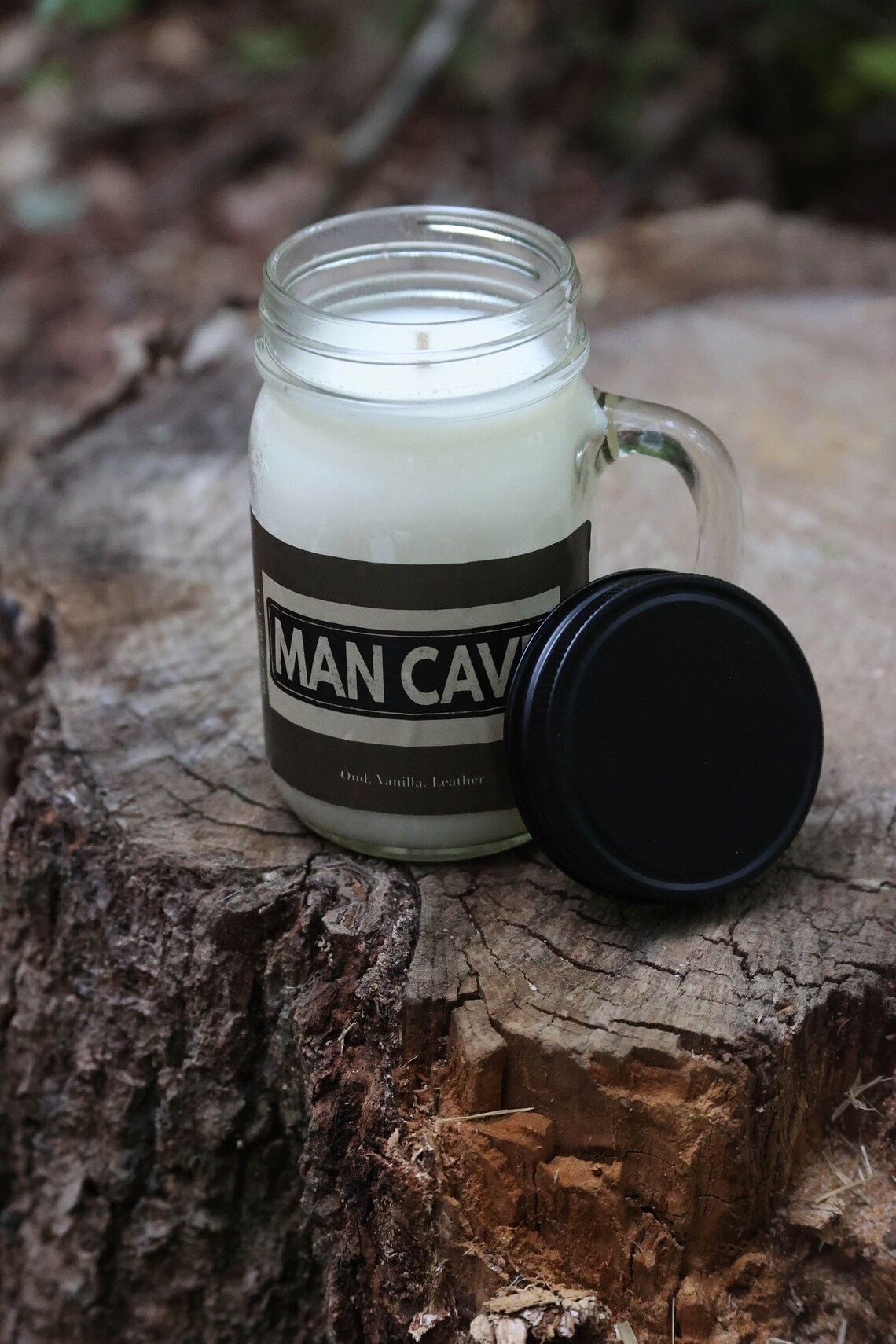 Man Cave 100 Soy Wax Candle Hand Poured oud Luxe Scent Etsy
