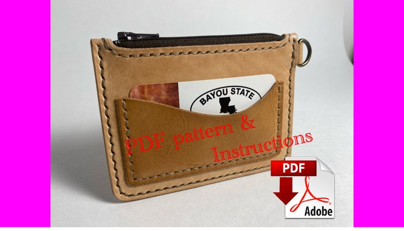 Leather Coin / Card Pouch PDF Pattern/ Template - Etsy