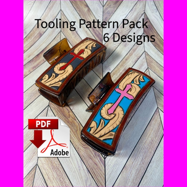 Leather Hair Claw Clip Tooling Pattern Pack