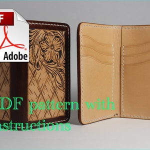 Sechs Karten Vertikales Bifold Wallet PDF Muster